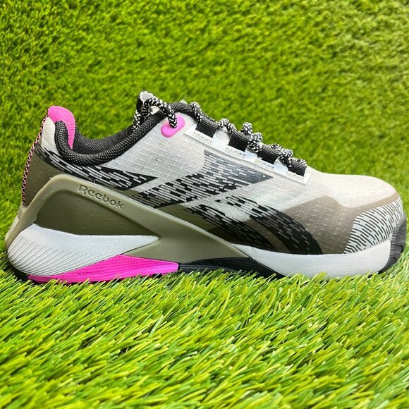 Reebok Nano X1 Adventure Womens Size 5W Gray Black Pink Composite Toe Work Shoes - Picture 4 of 10